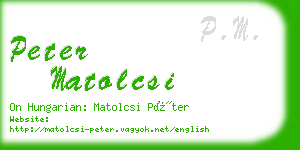 peter matolcsi business card